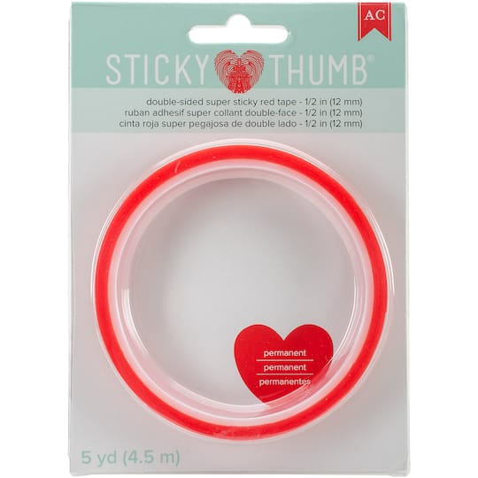 Sticky Thumb&#xAE; Double-Sided Super Sticky Red Tape